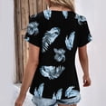thumbnail image 3 of Tops de Algodón para Mujeres Cuello en V Moda Casual Manga Corta Primavera Verano Top para el Hogar Y Diario, 3 of 6
