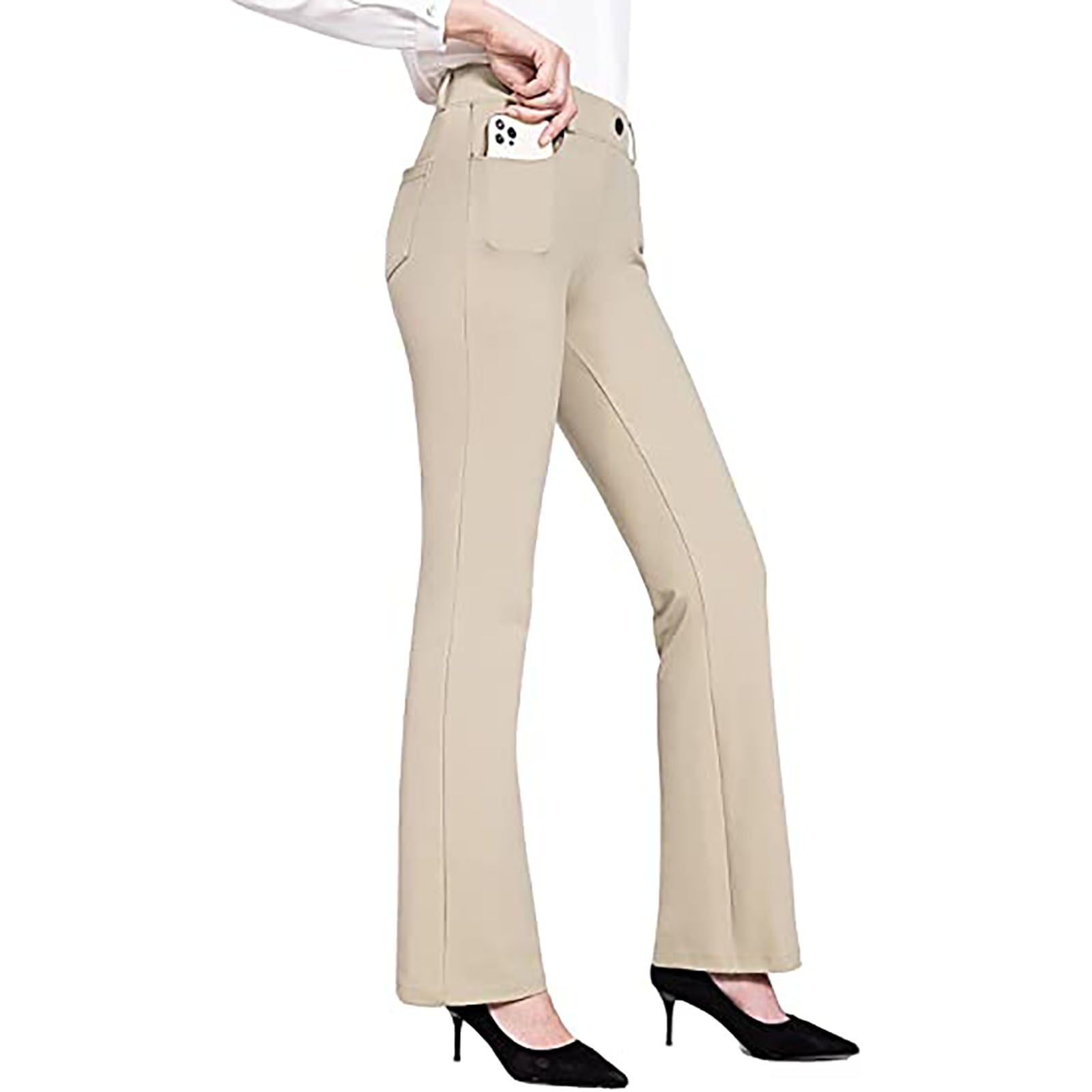 Gubotare Womens Yoga Pants Black Flare Yoga Pants for Women-Strechy Soft  Bootcut Leggings for Lounge,Khaki XL - Walmart.com