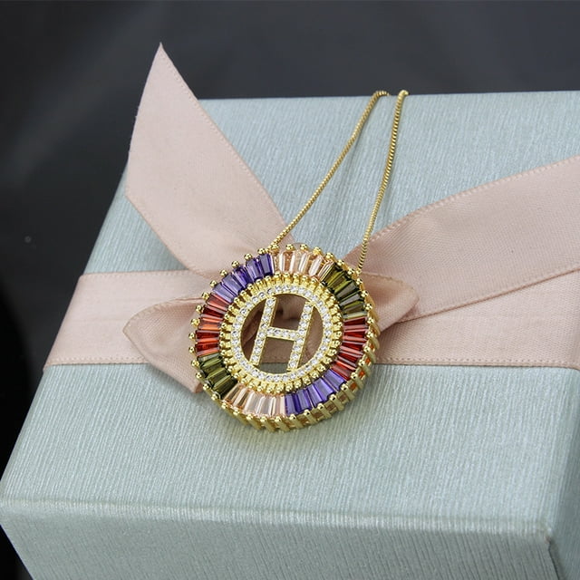 Collier Pendentif Alphabet A-Z Breloques Femme Chaîne Lettre Initiale
