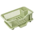 thumbnail image 2 of Luzkey Dish Drying Rack with Drain Tray Dinnerware Organizer Sink Dish Drainer Dish Rack and Drainaboard for Cafe Kitchen Countertop green, 2 of 8