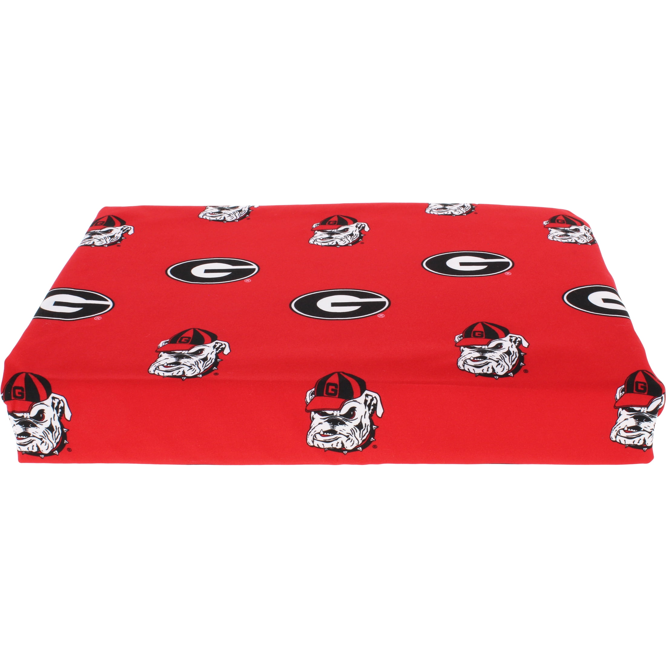 Georgia Bulldogs 100% cotton, 4 piece sheet set - flat sheet, fitted sheet, 2 pillow cases, Full, Team Colors