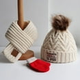 thumbnail image 3 of YAOBAMM Children Scarf Gloves Three-piece Set 3Pcs Set Winter Beanie Hat Scarf Set Children Solid Color Plush Ball Decor Winter Gift, 3 of 7
