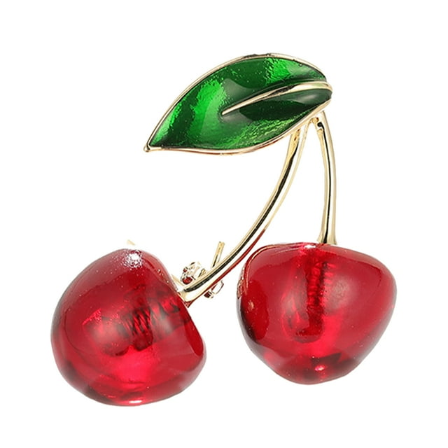 Broche Personnalisée en Résine Cerise Vêtements d'Extérieur Accessoires Corsage Cadeau Broche