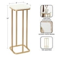 thumbnail image 3 of Kate and Laurel Credele Modern Glam Marble Drink Table, 8 x 8 x 22, White and Gold, Chic Contemporary Accent Table with Metal Legs And Cultured Marble Tabletop, 3 of 8