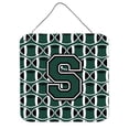 thumbnail image 1 of Letter S Football Green & White Wall or Door Hanging Prints, 1 of 1
