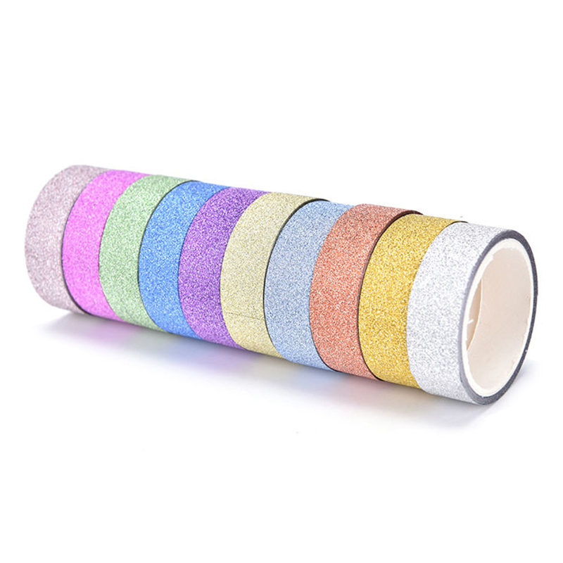 10× Craft Glitter Washi Tape Book DecordhesivePaper Scrapbook Sticker New Y