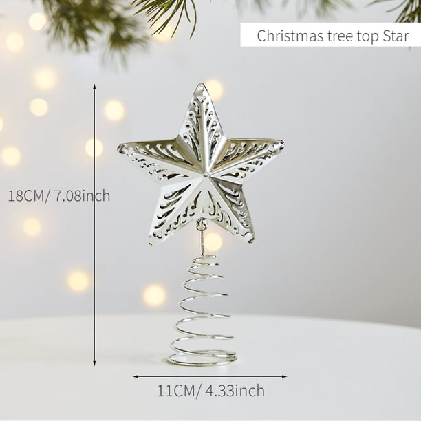 Chritmas Glitter Star Trees Topper Exquisite Iron Star Metal Ornament Tree Decor for Home Bar Xmas Trees Decor