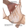 thumbnail image 3 of Exerin Women's See Through Underwire Unlined Comfort Sexy Sheer Mesh Bra(38A,Beige), 3 of 6