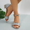 thumbnail image 5 of Modstep Women's Low Wedge Sandals Adjustable Ankle Strap Sparkly Dressy Slide Shoes 2026 Summer Sandal for Wedding Party Silver 7.5, 5 of 7