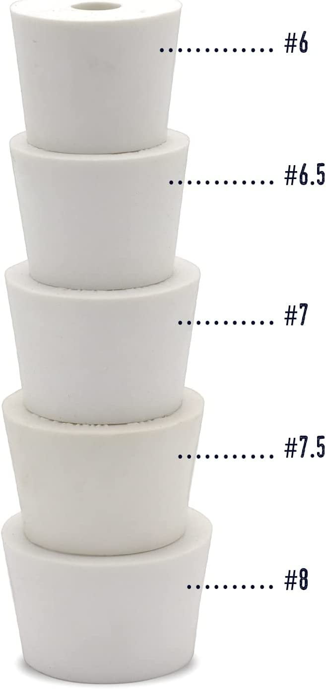 Drilled Rubber Stopper 68 1 of Each 5 Pack Carboy Bung