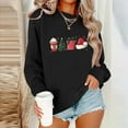 thumbnail image 3 of Christmas Sweatshirt Women Plus Size Novelty Graphic Pullover Sweater Tops Autumn Winter Long Sleeve Sweatshirt for Women Loose Casual Crewneck Top Stylish Clothes 01-Black L, 3 of 4
