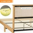 thumbnail image 5 of Rattan Bed Frame Full with Natural Rattan Headboard,Bohemian Rattan Full Size Bed Frame with LED Lights,Solid Wood Foundation with Silent Slats,No Box Spring Needed (Full), 5 of 7