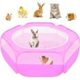 thumbnail image 1 of Small Animals Cage Tent Breathable & Transparent Pet Playpen Pop Open Outdoor/Indoor Exercise Fence Portable Yard Fence for Guinea Pig Rabbits Hamster Chillas Hedgehogs (Bla, 1 of 6
