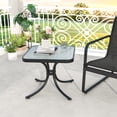 thumbnail image 4 of Gymax 2PCS 20'' Outdoor Side Table w/Tempered Glass Top  Metal Frame Patio End Table, 4 of 10