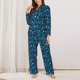 thumbnail image 2 of Balery Cute Shark Conjunto de Pijama con Estampado para Mujer, Conjunto de Dos Piezas con Manga Larga, Ropa de Dormir Suave con Bolsillos, Pijamas Cómodos-XX-Large, 2 of 7