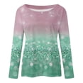 thumbnail image 4 of T-shirts à Manches Longues Col Rond pour Femmes Hauts Tunique Imprimée Florale Tendance Hauts Décontractés Amples Confortables Chandails en Molleton Blouses, 4 of 5