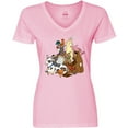 thumbnail image 3 of Inktastic Happy Farm Animals Women's V-Neck T-Shirt, 3 of 5