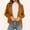 Brown, variant on Womens Bomber Biker Moto Jackets Casual Zipper Up Lapel Cropped Coat Lightweight Regular Fit Outerwear