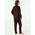 thumbnail image 3 of Joyspun Women's Velour Top and Sleep Pants Pajama Set, 2-Piece, Sizes S to 3X, 3 of 3