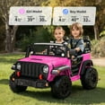 thumbnail image 3 of Outfunny 12V 7Ah Kids Ride on Truck, 2 Seater Electric Ride on Toys Car for Big Kids w/ Remote, Bluetooth - Pink, 3 of 10