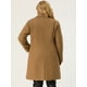 thumbnail image 5 of Women's Plus Size Winter Coats Elegant Notched Lapel Single Breasted Trench Coat Camel 2X, 5 of 7