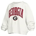 thumbnail image 2 of Women's Pressbox White Georgia Bulldogs Janise Arch Over Logo Waist Length Oversized Pullover Sweatshirt, 2 of 3