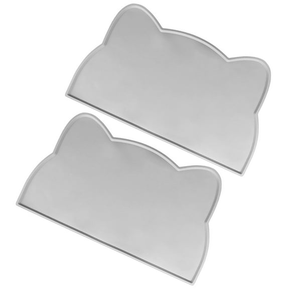 2pcs/set Pet Placemat Cats Dogs Feeding Mat with Raised Edges Silicone Placemat