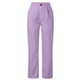 thumbnail image 4 of Aayomet Summer Pants Women Womens Solid Color Suit Pants Elastic Waist Elastic Waist Dress Pants for Women Business Casual,Purple M, 4 of 5