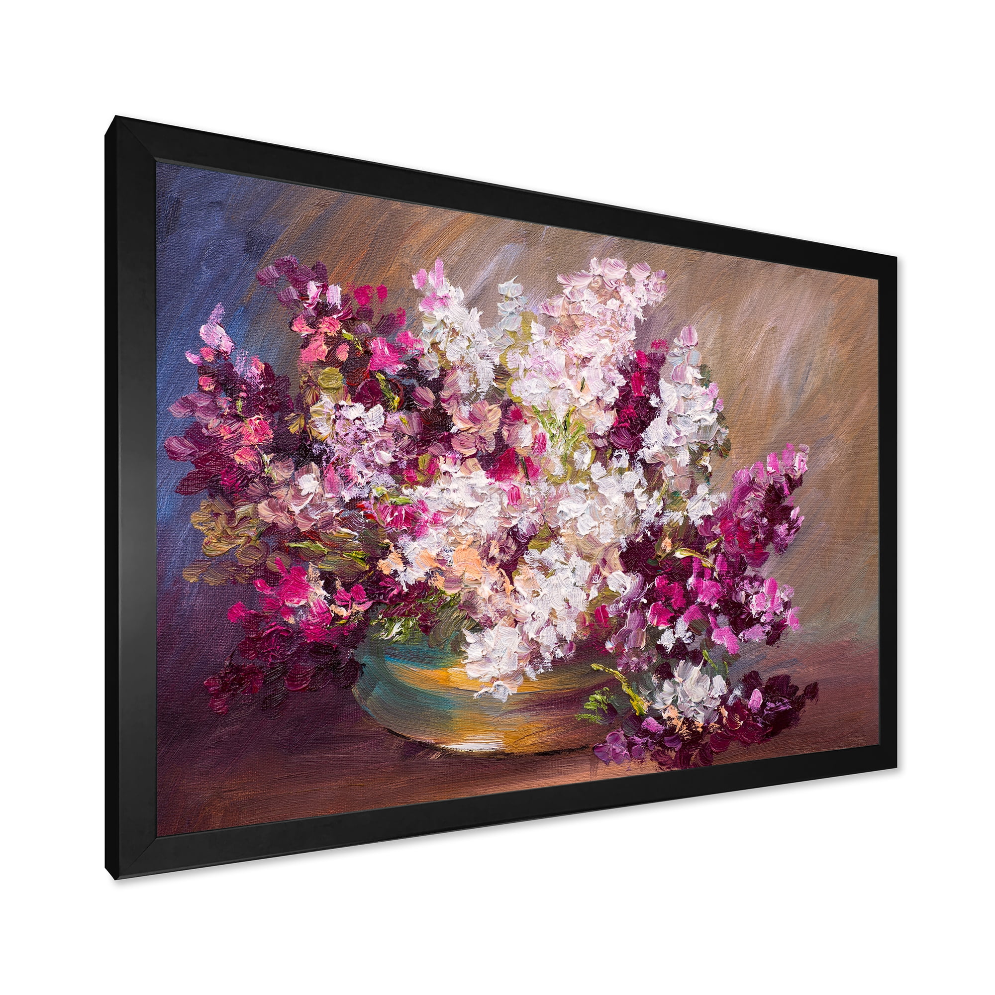Designart 'Bouquet Of Still Life Lilacs ' Traditional Framed Art Print