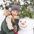 thumbnail image 5 of Gorro de invierno para niños, gorro de esquí grueso y cálido de punto con pompón y bufanda, conjunto de guantes para niñas y niños, 5 of 5