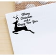 thumbnail image 3 of Printtoo Round Self Inking Merry Christmas And Happy New Year Rubber Stamp Reindeer Holiday Stamper-Black, 3 of 4