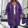 thumbnail image 7 of Aboser Womens Zip Up Long Hoodies Trendy Long Sleeve Jackets Double Zipper Hooded Sweatshirt Plus Size Drawstring Hoodie Jacket with Pockets, 7 of 7