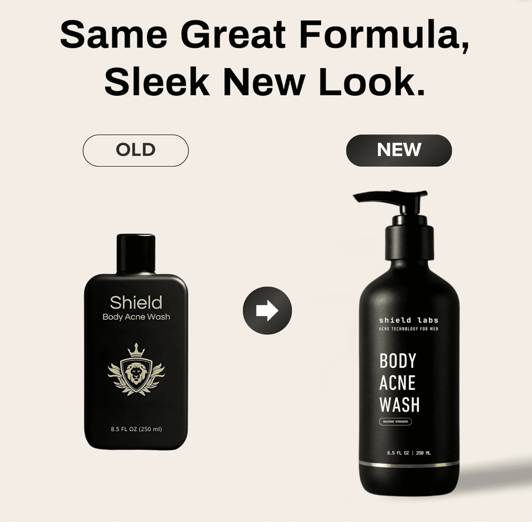 Men's Shield Labs Acne Body Wash Maximum Strengh 10% Benzoyl Peroxide 8.5 FL OZ