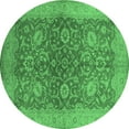 thumbnail image 1 of Ahgly Company Indoor Round Oriental Emerald Green Industrial Area Rugs, 3' Round, 1 of 4