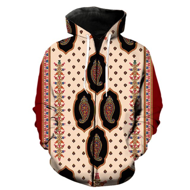 Sudadera con capucha y cremallera para hombre, estilo persa, divertida, de gran tamaño, informal, estilo Harajuku, gran oferta 2024, moda urbana, estampado 3D genial, primavera