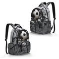 thumbnail image 5 of SCRAWLGOD Soccer Crack Pattern Gray Classic Casual Backpack, Lightweight Laptop Daypack for Work Travel School Commute, Spacious Practical Modern Unisex Design, 5 of 7