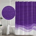 thumbnail image 4 of Polyester Fabric Purple Waves Shower Curtain, Ombre Abstract Art Gradient Modern Waterproof Bathtub Curtain Bathroom Decor Set with Hooks 36 x 72 Inches, 4 of 6