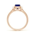 thumbnail image 2 of ANGARA Natural Cushion Blue Sapphire Ring with Diamond Halo in 14K Rose Gold for Women (Size-5mm) | September Birthstone, Birthday, Anniversary, Jewelry Gift for Women | Natural Blue Sapphire Ring, 2 of 10