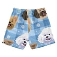 thumbnail image 2 of Blue Plaids Happy Dogs Bubbles Swim Trunks Board Shorts Beach Pants Bathing Bottoms L, 2 of 8