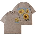 thumbnail image 1 of Jay Wheeler Botanical Wash Camisetas Girasoles Verano Unisex Algodón Camiseta de manga corta,4,M, 1 of 5