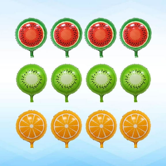 HONITANO 12Pcs Fruit Shape Balloons Assorted Color Aluminum Foil Party Supplies
