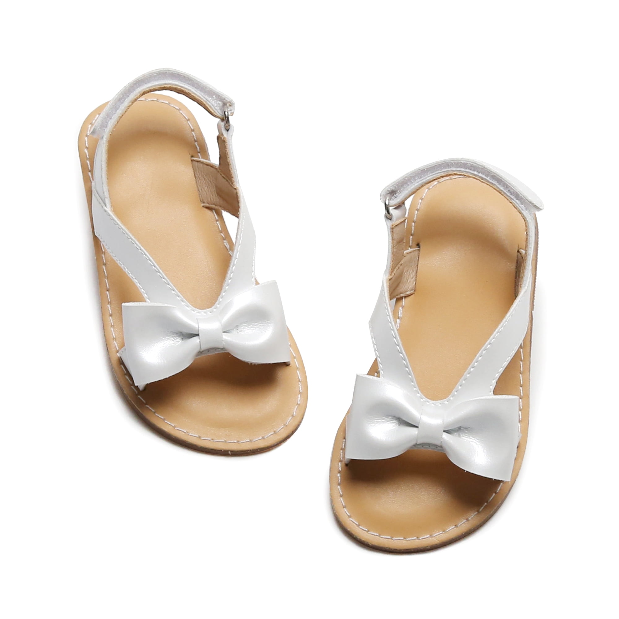 Felix & Flora Toddler Girls Sandals Soft Rubber Flats Summer Baby flower girl Shoes 