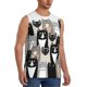thumbnail image 2 of Fotbe Colors Cats Men's Camiseta sin Mangas Estampada para Hombres, Playera Casual para Gimnasio, Entrenamiento, Playa-X-Large, 2 of 7