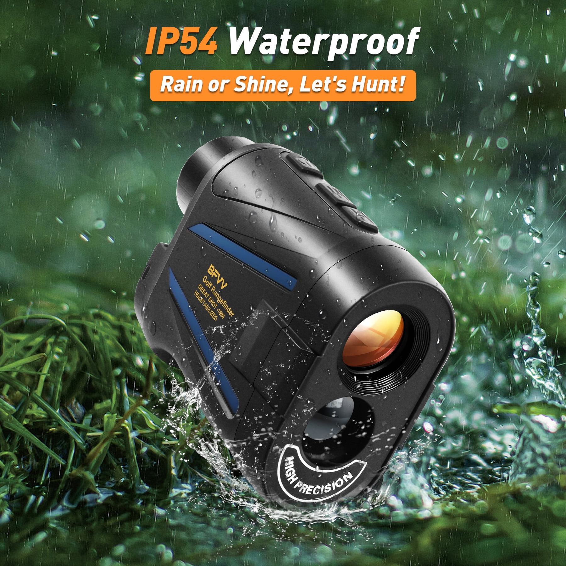 BFVV Golf Rangefinder with Slope, 2000 Yards Laser Range Finder Golfing, 6X Magnification, Flag Pole Locking Vibration, Rechargeable Range Finders -IP54 Laser Rangefinder Hunting