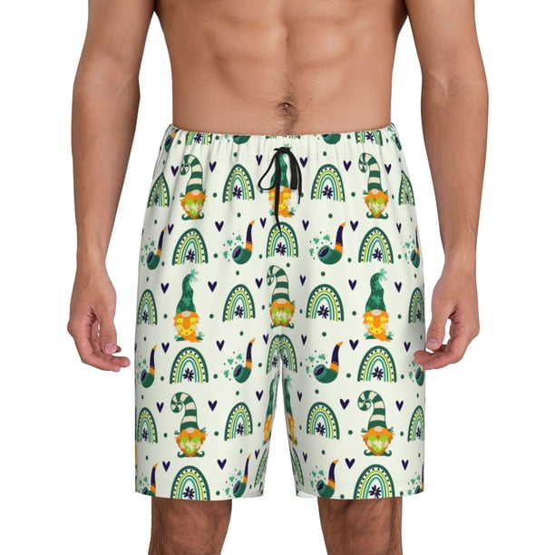 Fotbe St. Patrick's day Pantalones Cortos de Pijama para Hombre, Ropa de Dormir, Pantalones de Pijama Cortos para Hombre-Large