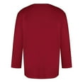 thumbnail image 3 of Men's Solid Color Three Quarter Sleeve T Shirt Crew Neck Work Casual Base Layer XXXXL, 3 of 6