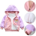 thumbnail image 6 of GYRATEDREAM Girls Zip Up Hoodies Kids 3D Butterfly Cool Casual Hooded Sweatshirts Hoody with Pockets for 2-3Y Purple, 6 of 9