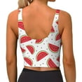 thumbnail image 3 of Fotbe Watermelon Pattern Womens' Sports Bra Longline Wirefree Padded with Medium Support Sports Moisture-Wicking Workou Vest,Tank Top-Small, 3 of 9