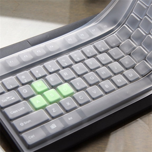 Universal Silicone Keyboard Cover - Clear 108-Key PVC Skin for Desktop Computer, Waterproof Dustproof Protector for Office Home Typing