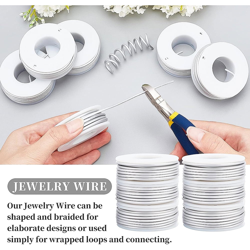 1Set Round Aluminum Wire with Iron Side Cutting Pliers Silver Mixed Color 12 Gauge 2mm 5.8m/roll 6 rolls